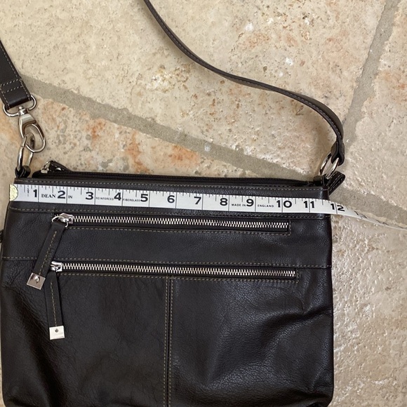 👛 TIGNANELLO CROSSBODY LEATHER HANDBAG shoulder bag purse Brown Like new - Picture 10 of 15